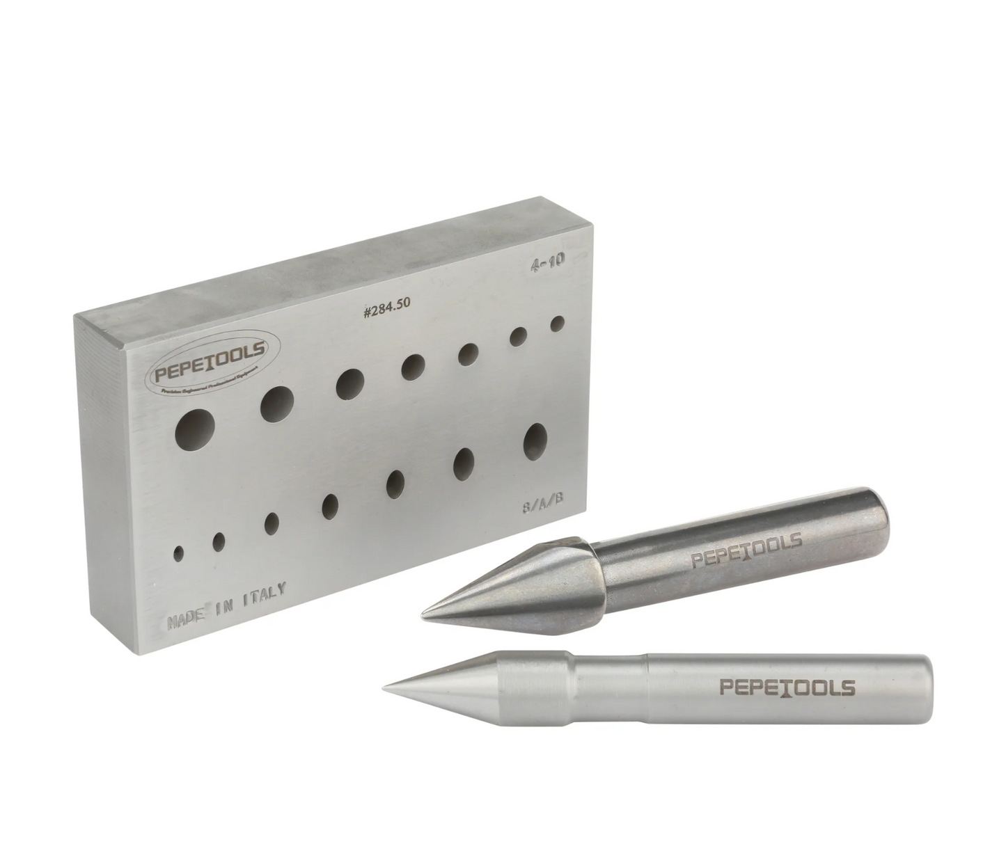 Pepe Tools Round & Oval Combo Bezel Forming Block, 7 Round & 7 Oval Shapes