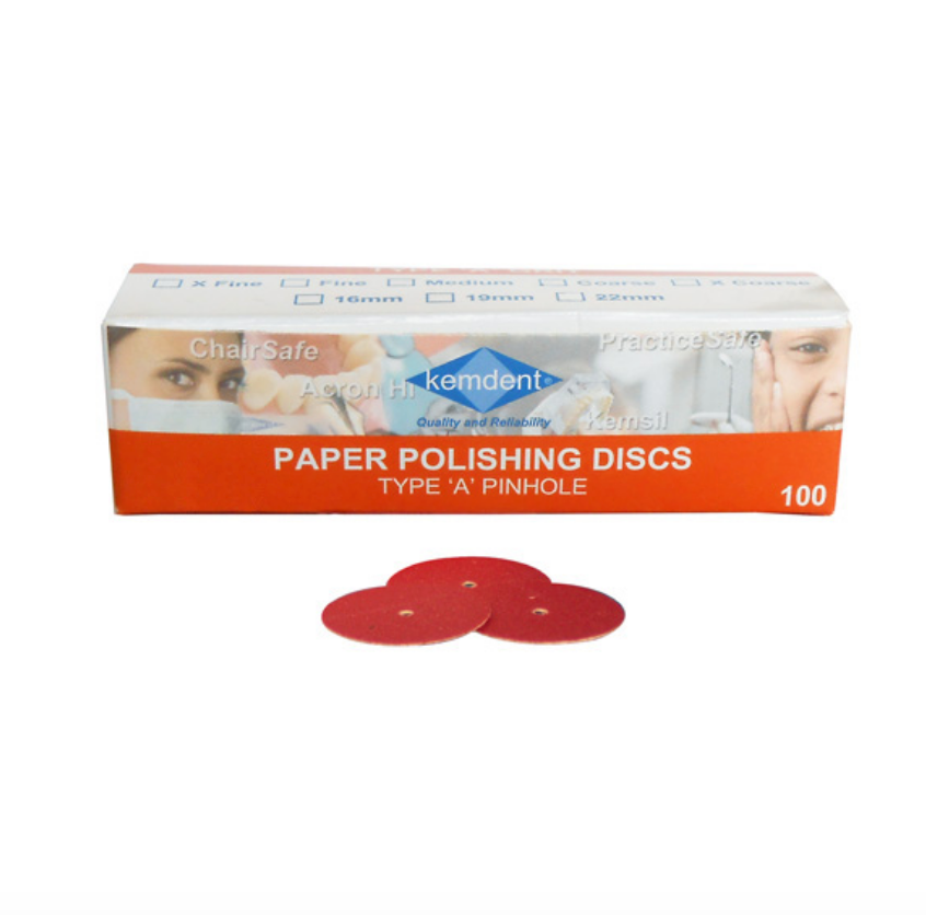 Kemdent Paper Polishing Discs Type A - 22mm- Fine