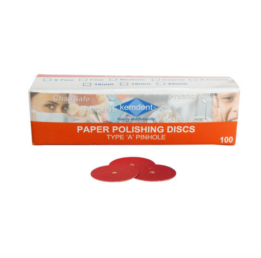 Kemdent Paper Polishing Discs Type A - 22mm- Medium